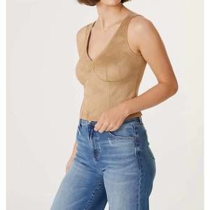 NEW LEVEL99 francis faux suede tank in golden